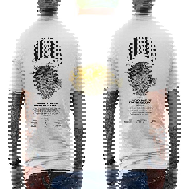 ヤマアラシ フグ 魚飼い モダンストリートウェア メンズTシャツ バックプリント