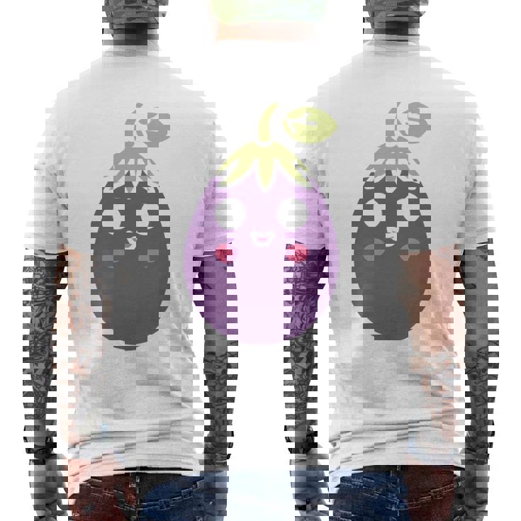 ユーモアフードナスのシンプルなナス 長袖tシャツ メンズTシャツ バックプリント