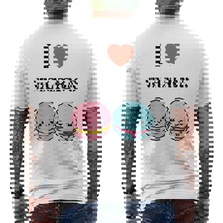 ユーモアマカロン フランスのデザートペストリー マカロンが大好き メンズTシャツ バックプリント