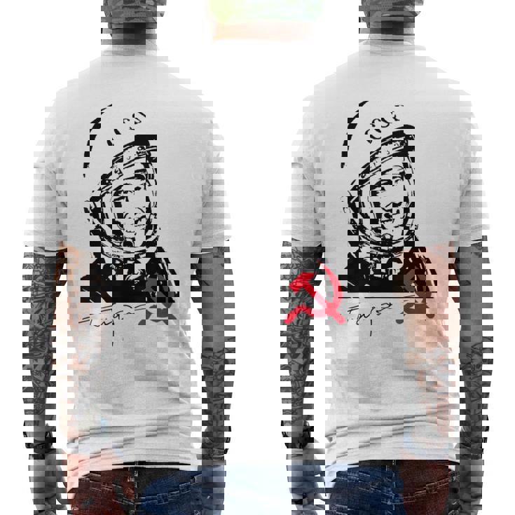 ユーリ・ガガーリン ソ連ロスコスモス コスモノート メンズTシャツ バックプリント