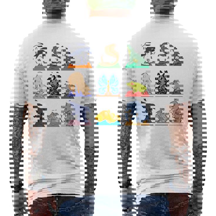 ヨガ動物のポジション 長袖tシャツ メンズTシャツ バックプリント