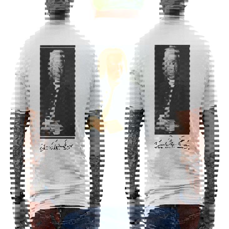 ヨハン・セバスティアン・バッハ 作曲家 クラシック音楽 Bach Composer Classical Music メンズTシャツ バックプリント