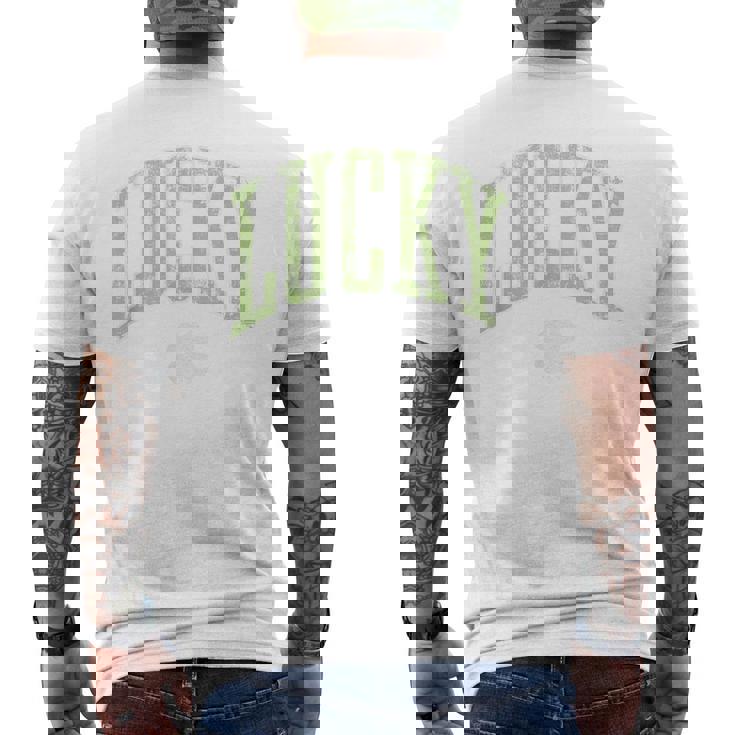 ラッキーシャムロック 四つ葉クローバー メンズTシャツ バックプリント