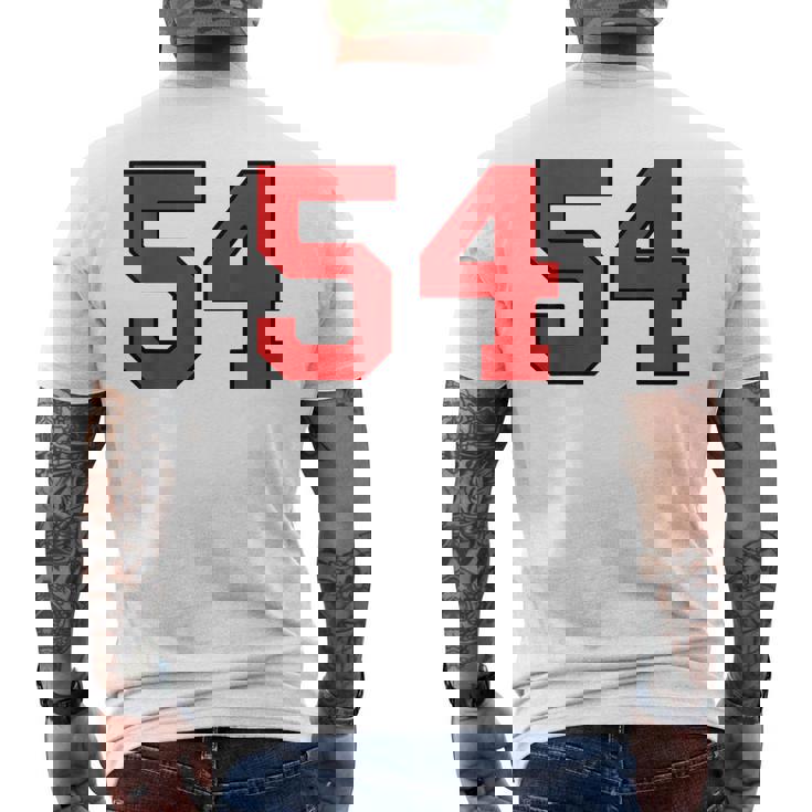 ラッキーナンバー54 クラシックカレッジアメリカン代表チームのファンプレイヤー メンズTシャツ バックプリント