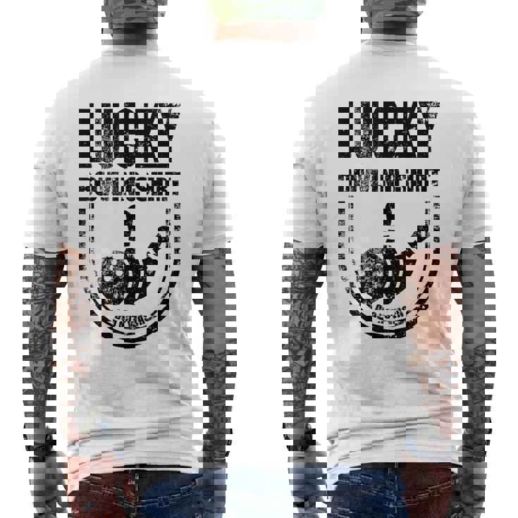 ラッキーボウリングシャツはボウラーのための面白い引用を洗わないでください メンズTシャツ バックプリント