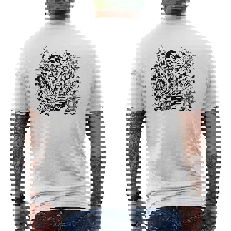 ラップオールドスクールヒップホップグラフィティtシャツとストリートダンス メンズTシャツ バックプリント