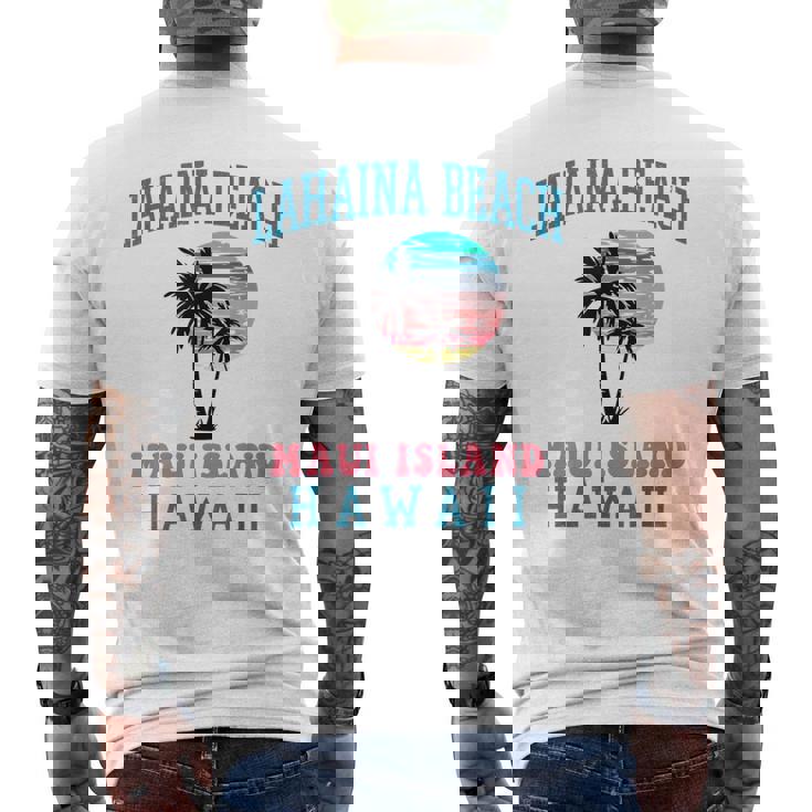 ラハイナ ビーチ マウイ ハワイ ビーチ ヤシの木 夏 ハワイアン メンズTシャツ バックプリント