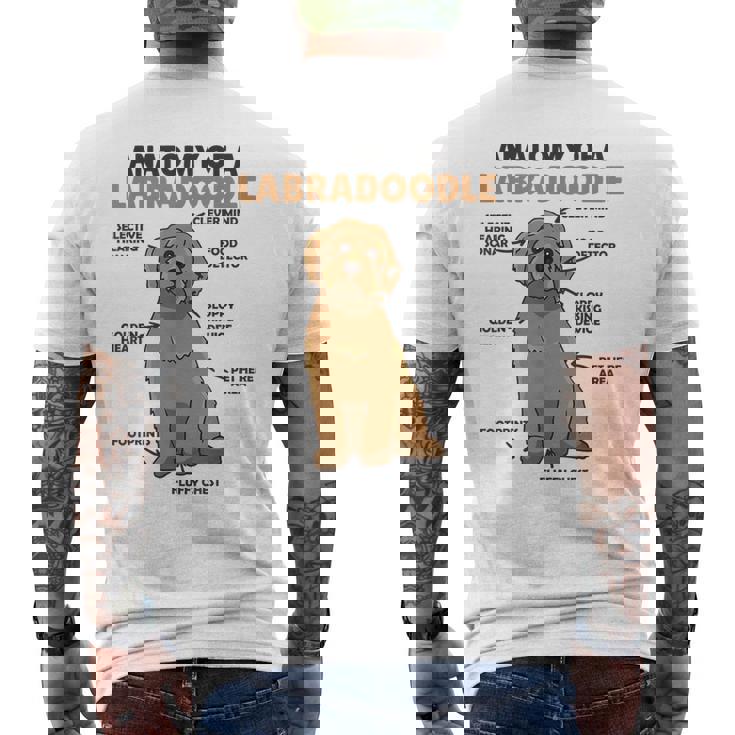 ラブラドゥードルの解剖学かわいい犬面白い犬ラブラドゥードル メンズTシャツ バックプリント