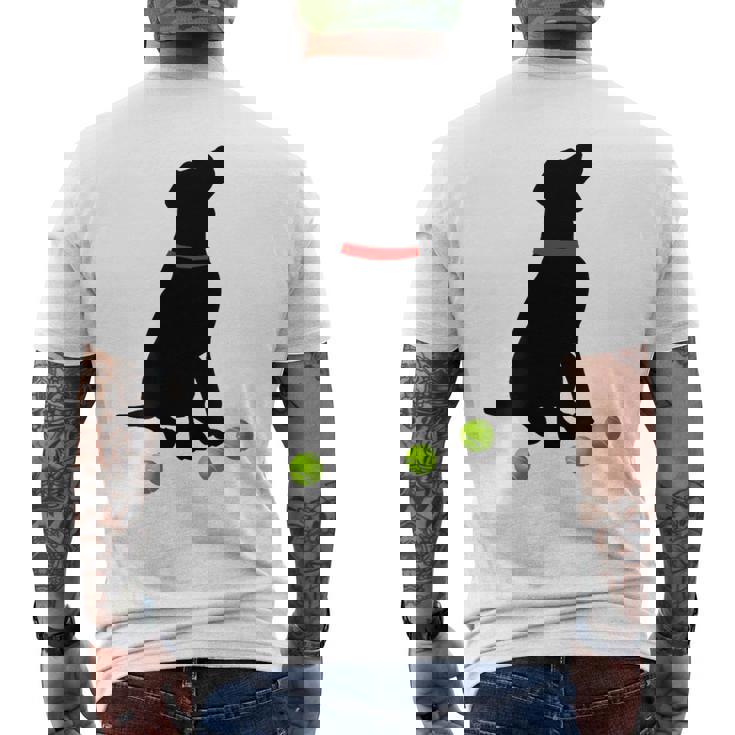 ラブラドールレトリバー 犬 イエロー ラボ テニスボール ギフト メンズTシャツ バックプリント