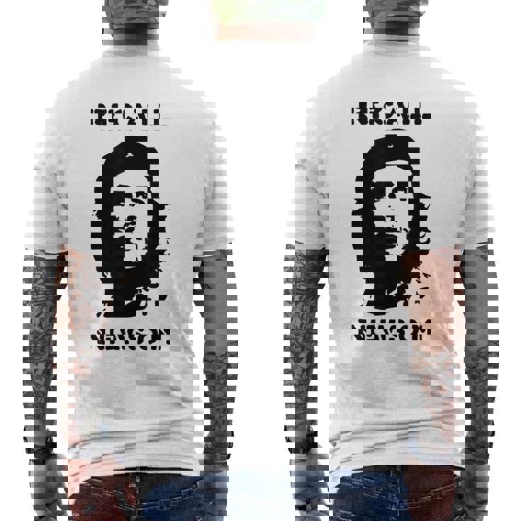 リコール ギャヴィン・ニューソム 反共産主義 反左 チェ・ゲバラ メンズTシャツ バックプリント