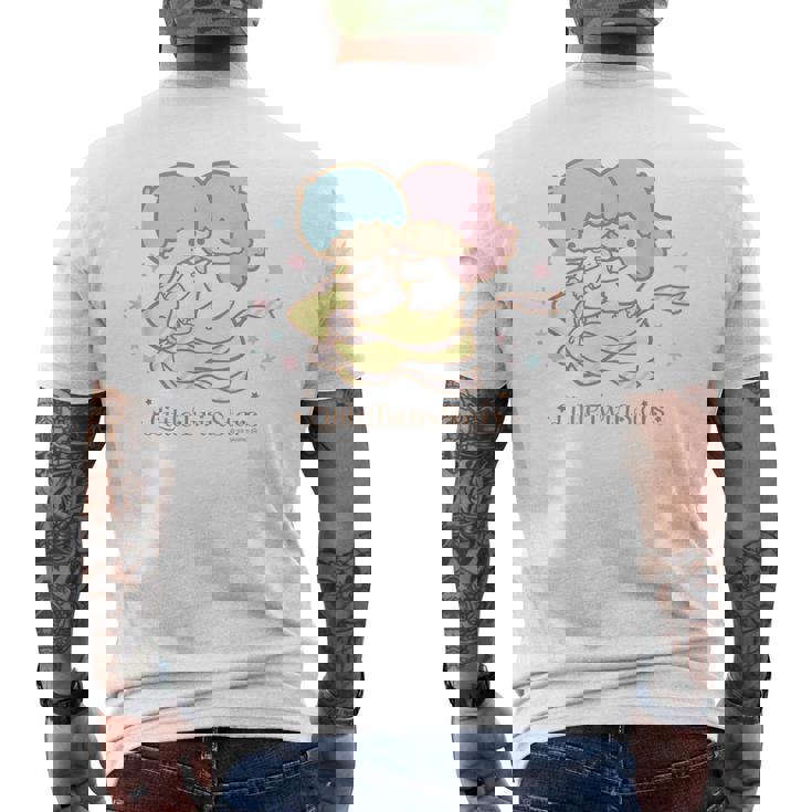 リトルツインスターズ ほしにのって ライトカラー メンズTシャツ バックプリント