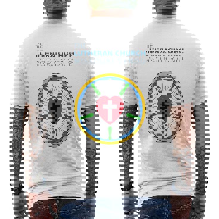 ルーテル教会 ミズーリ州会議 Lcms ローズシールロゴ メンズTシャツ バックプリント