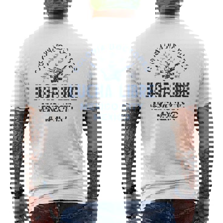 レスリング ルチャリブレ レスラー ヴィンテージ メンズTシャツ バックプリント