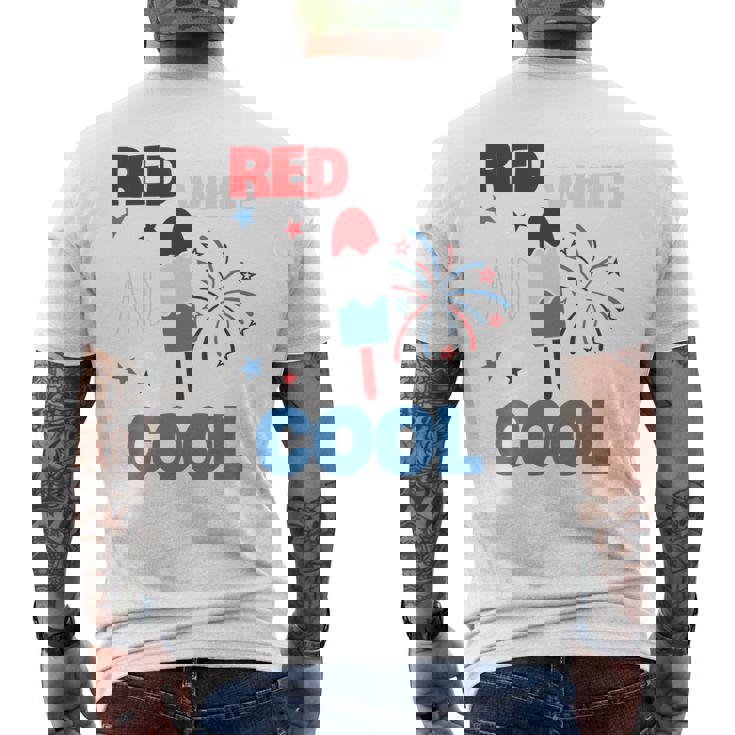 レッド ホワイト クールなアメリカ国旗 アイスキャンディー 面白い 7月4日 長袖tシャツ メンズTシャツ バックプリント