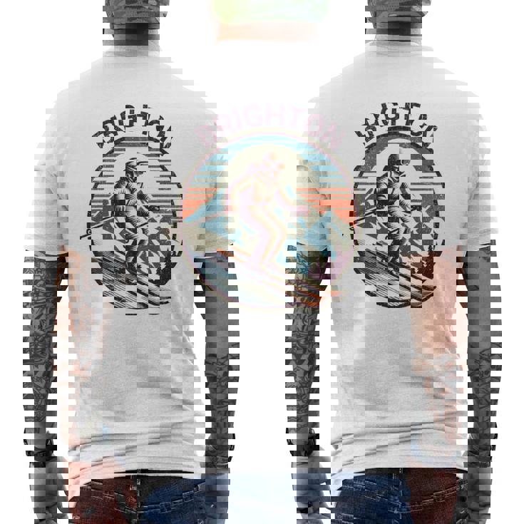 レトロ ヴィンテージ ブライトン ユタ スキー リゾート ウィンタースキー 長袖tシャツ メンズTシャツ バックプリント