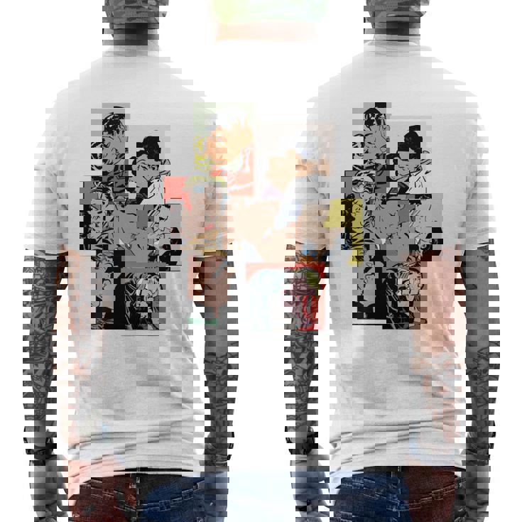 レトロコミックキス、コラージュ、ビンテージポップアートキスコミックスタイル 長袖tシャツ メンズTシャツ バックプリント