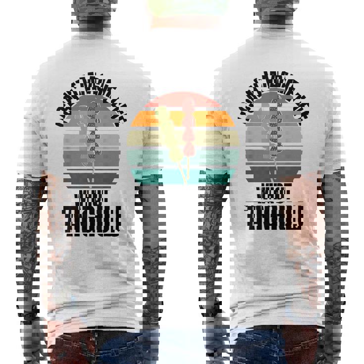 レトロタングル「Tanghuluなしでは人生は想像できない」 メンズTシャツ バックプリント