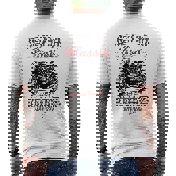 レトロマン島ttレースヴィンテージバイクレース 長袖tシャツ メンズTシャツ バックプリント