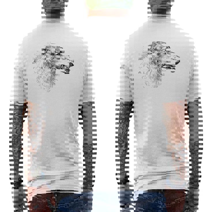 ロシアンハウンドドッグ ボルゾイ メンズTシャツ バックプリント