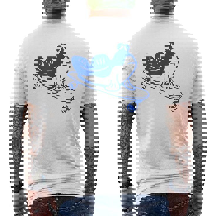 ロングボードライダーのためのミニマルアート。ボード上のマッドスキッパー。 メンズTシャツ バックプリント