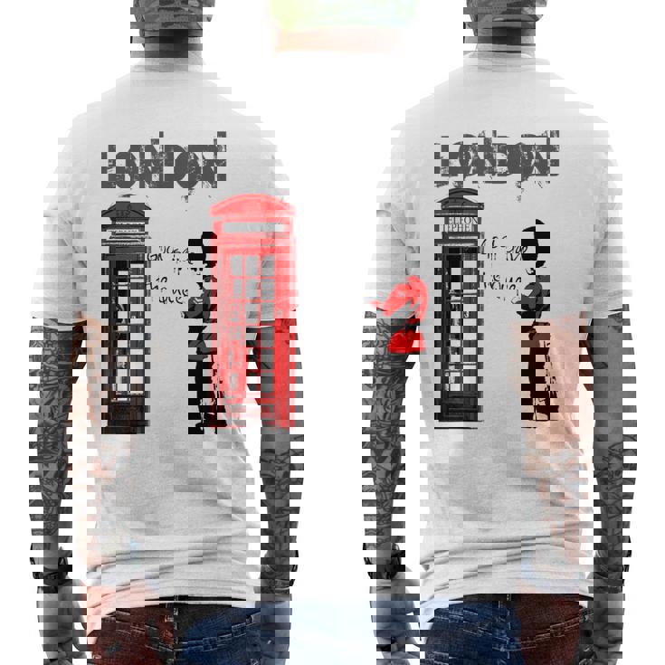 ロンドン・バンクシー・ゴッド・セーブ・ザ・クイーン メンズTシャツ バックプリント