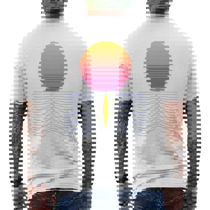 ローイング レトロ サンセット I チーム ローイング ボート ローイング スポーツ 長袖tシャツ メンズTシャツ バックプリント