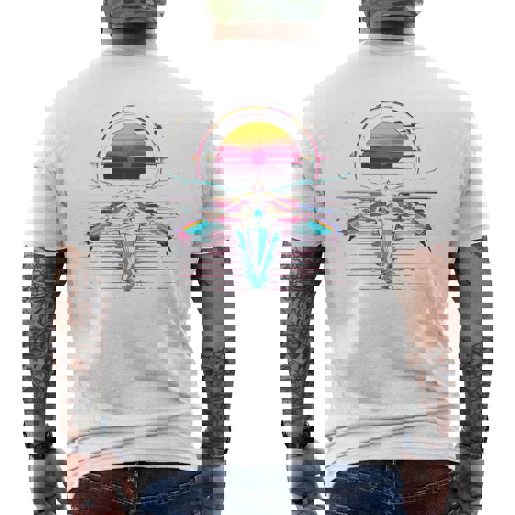 ローイング レトロウェーブ スカーリング 長袖tシャツ メンズTシャツ バックプリント