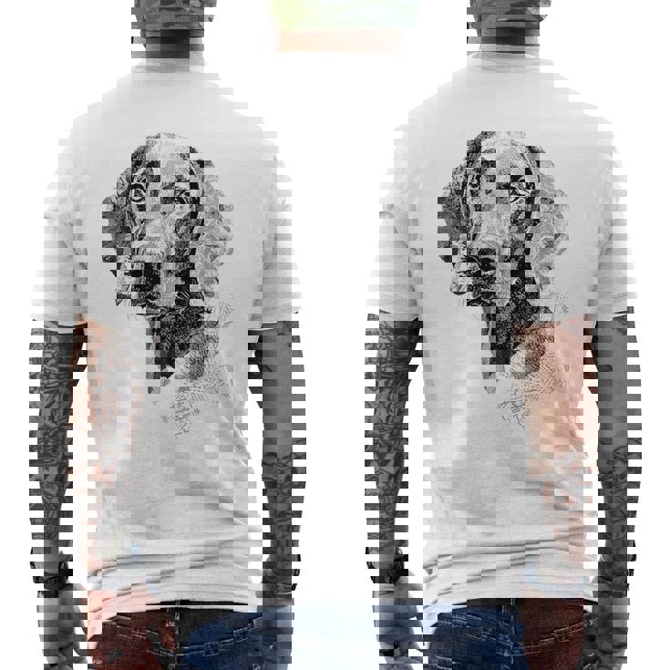 ワイマラナー 犬 グラフィック ペット アート ワイマラナー メンズTシャツ バックプリント