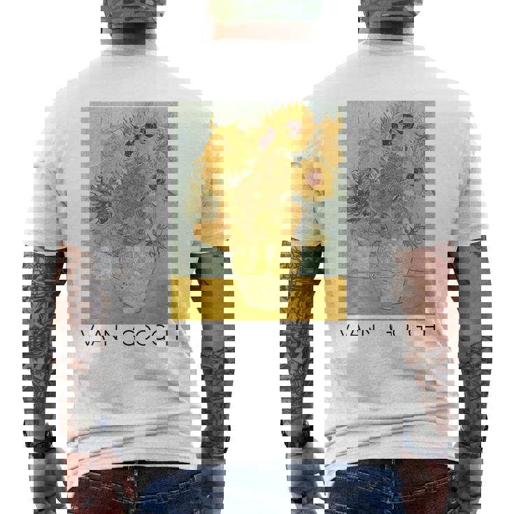 ヴァン・ゴッホ ひまわり アートギフト ヴィンセント・ヴァン・ゴッホ メンズTシャツ バックプリント