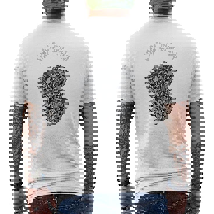 ヴィンテージ Hd オートバイtwin ショベルヘッド エンジン ドローイング バイカー メンズTシャツ バックプリント