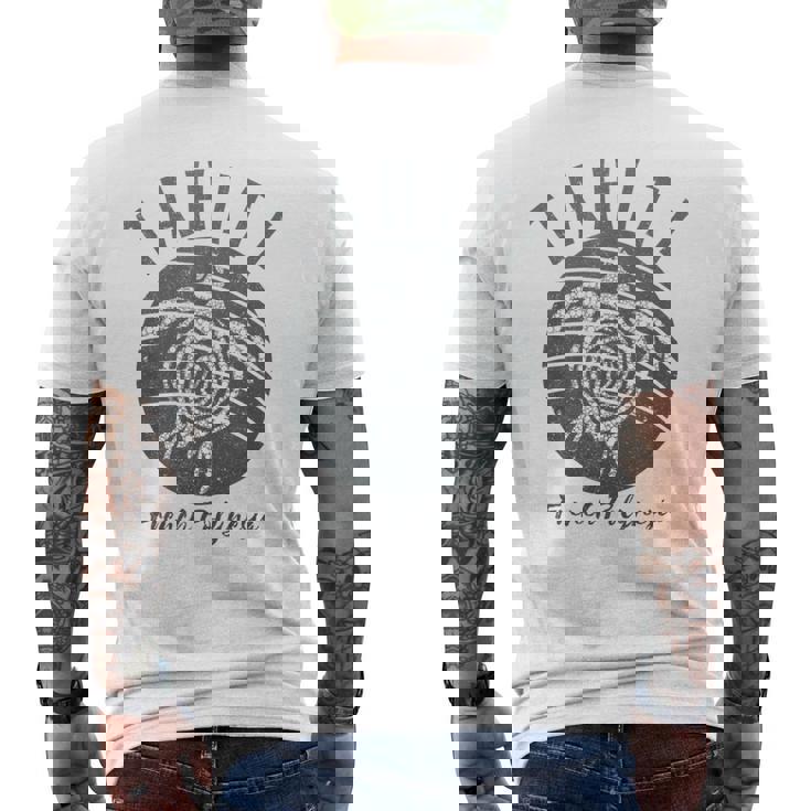 ヴィンテージ タヒチ亀 フレンチポリネシア島ホッピング メンズTシャツ バックプリント