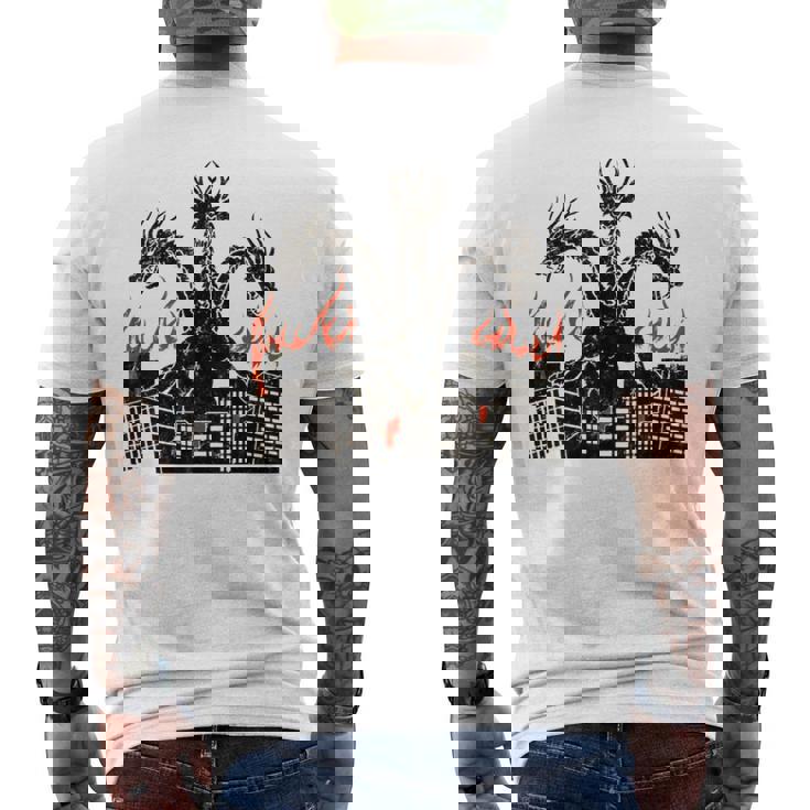 ヴィンテージ ドラゴンキング ギドラ アート サンセット 日本人 キッズ メンズ メンズTシャツ バックプリント