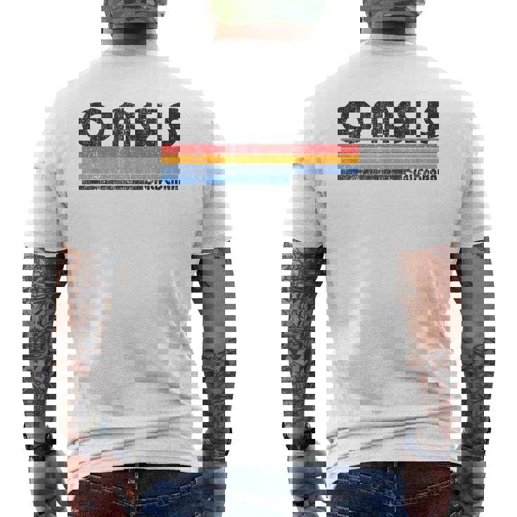 ヴィンテージ70年代80年代スタイルオアシス、Ca メンズTシャツ バックプリント