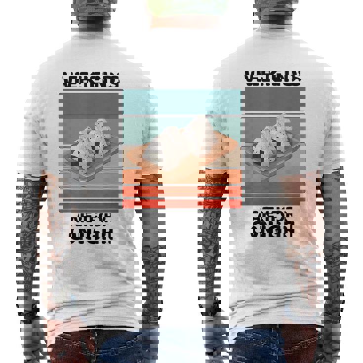 ヴィンテージおにぎりフードラバーウィークエンドはおにぎり好きの為 メンズTシャツ バックプリント