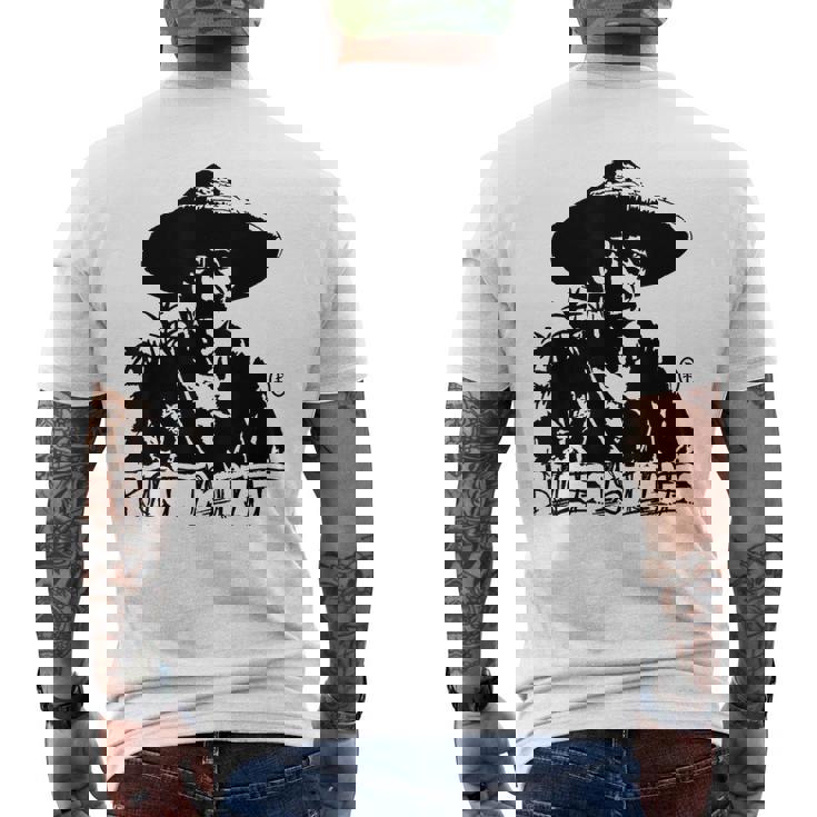 ヴィンテージの米農家のポートレート、米は命です メンズTシャツ バックプリント