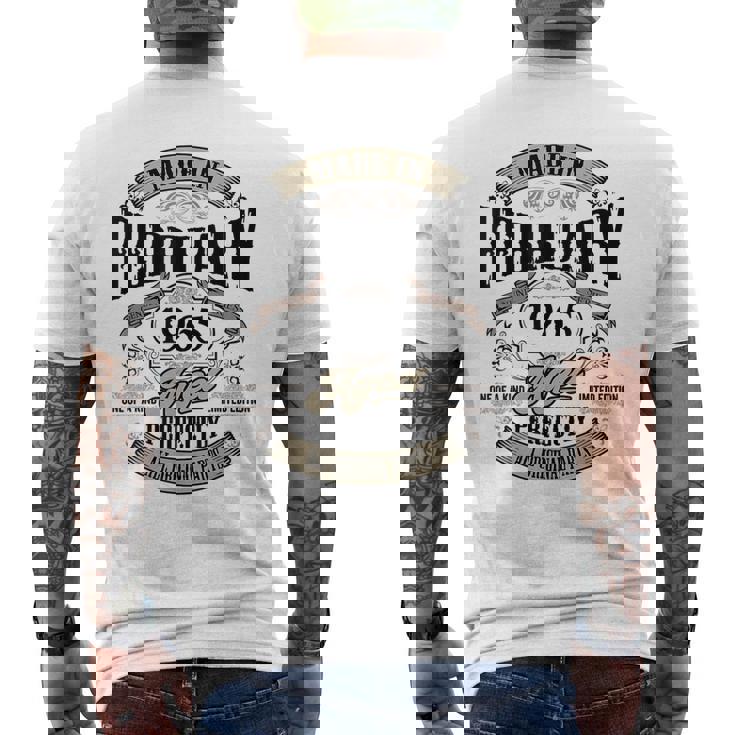 ヴィンテージ還暦祝い 1965年2月生まれ 60歳 メンズTシャツ バックプリント