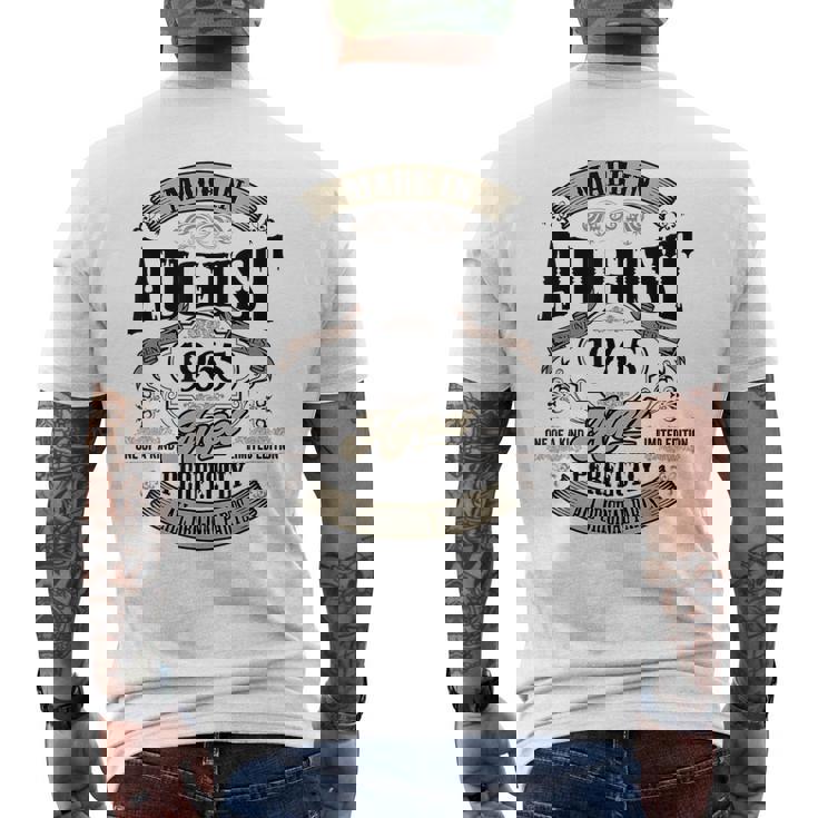 ヴィンテージ還暦祝い 1965年8月生まれ 60歳 メンズTシャツ バックプリント