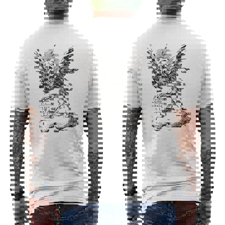 ヴェネツィア共和国のサンマルコ市の翼のあるライオン。 メンズTシャツ バックプリント