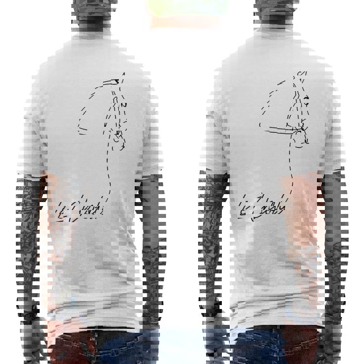 乗馬用シャツ フランス語の言葉 Le Cheval メンズTシャツ バックプリント