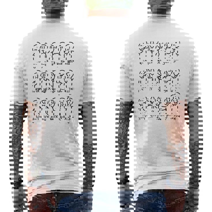 代数ダンスおかしい関数グラフ図科学数学方程式 メンズTシャツ バックプリント