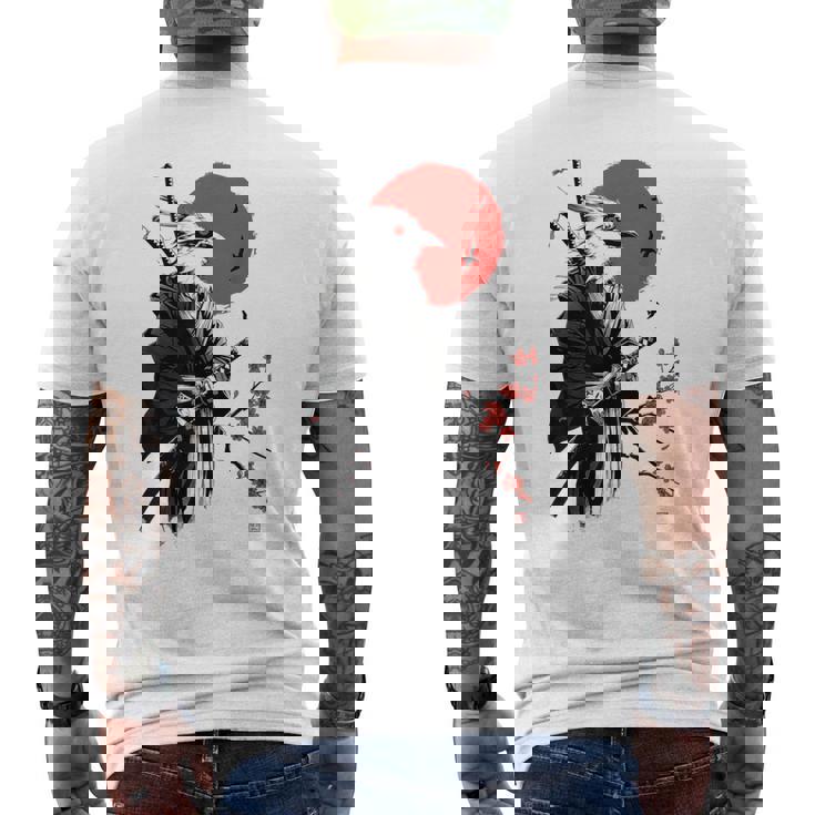 侍戦士 鳥 日本 アニメ グラフィックデザイン メンズTシャツ バックプリント