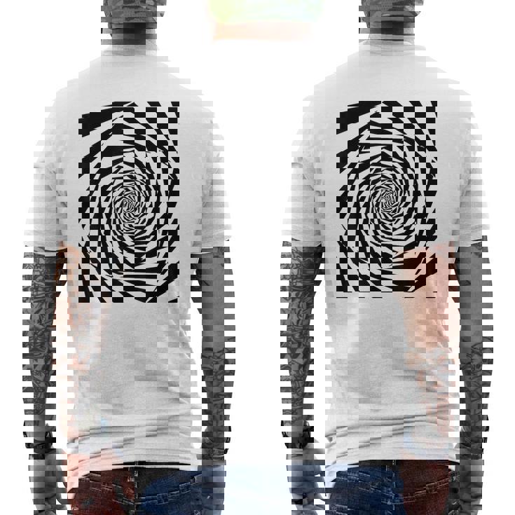 催眠術師 ヒプノシス グラフィック 目の錯覚 トリッピー スパイラル 幾何学模様 メンズTシャツ バックプリント