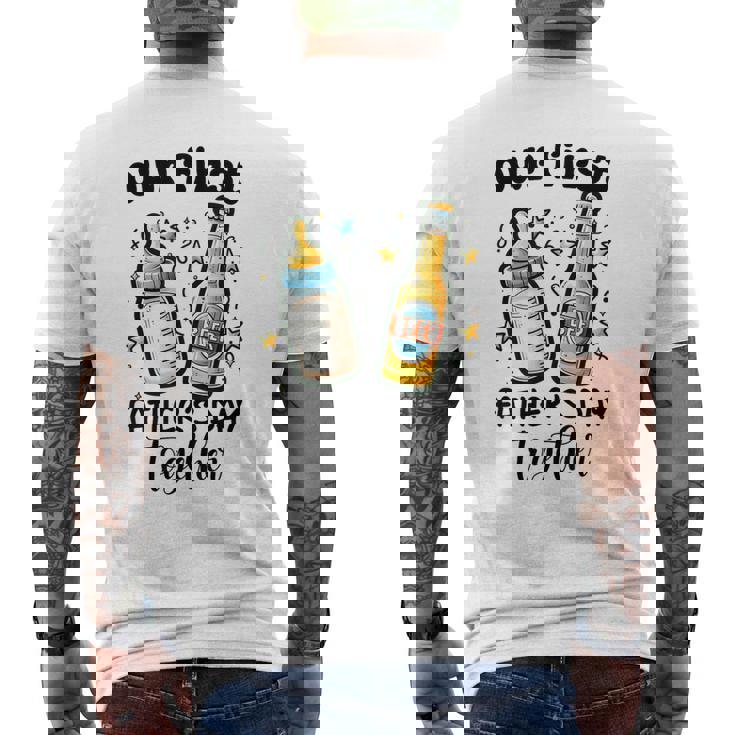 初めての父の日一緒に面白いお父さんと赤ちゃん メンズTシャツ バックプリント