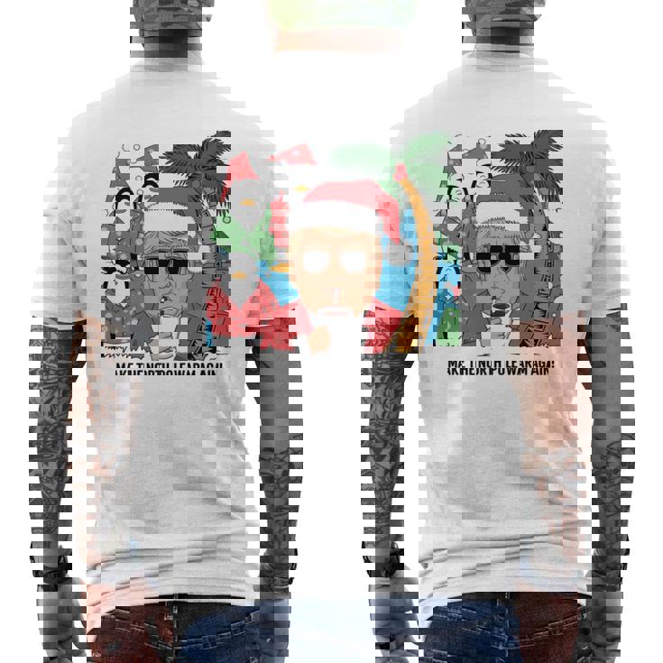 北極を再び暖かく 面白い トランプ ホットココアトロピック 長袖tシャツ メンズTシャツ バックプリント