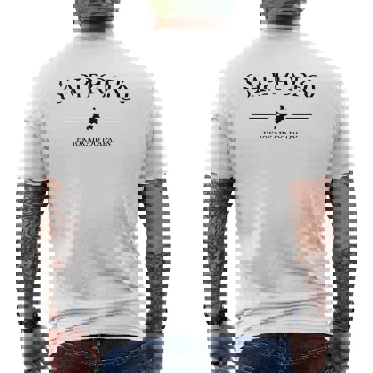 北海道 札幌 ジャパン おしゃれ クール ロゴ メンズTシャツ バックプリント