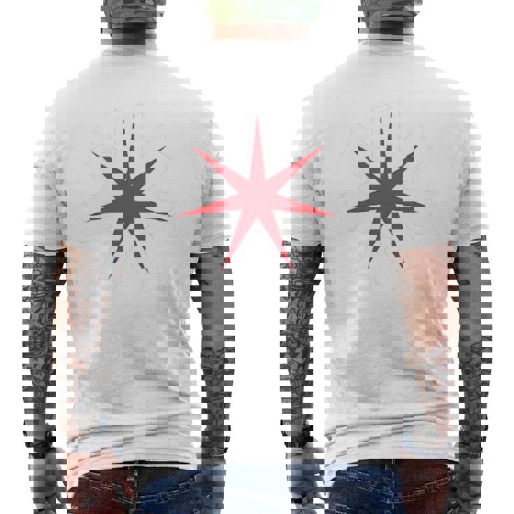 北海道県 旗 シンボル 日本 札幌 メンズTシャツ バックプリント