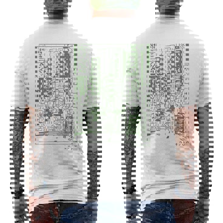 和 ストリート レトロ バイブ 美的 東京 ファッション メンズTシャツ バックプリント