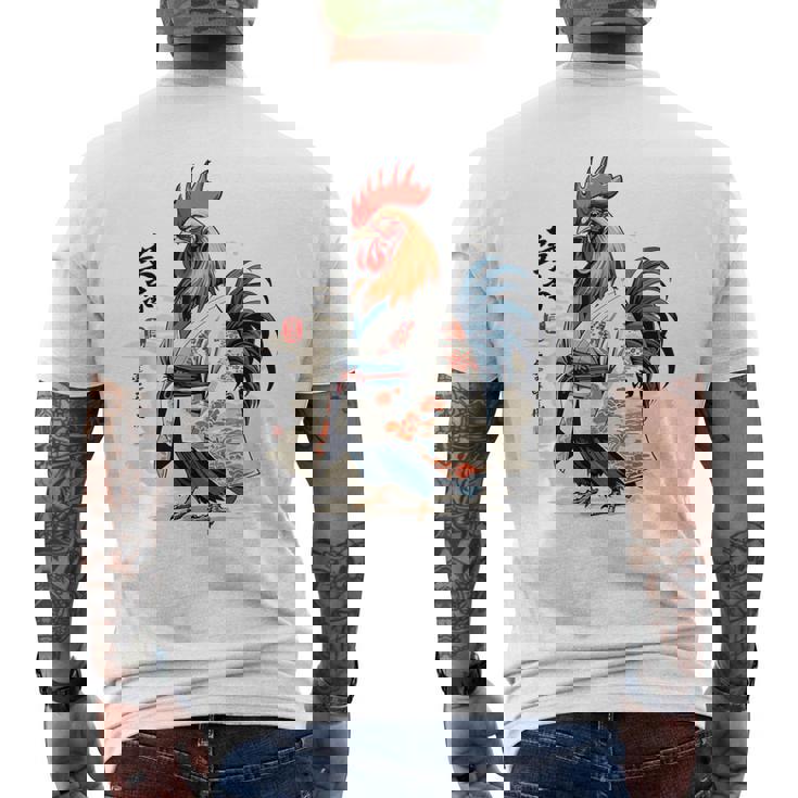 和風チキン 和風美鶏 ストリートウェア メンズTシャツ バックプリント