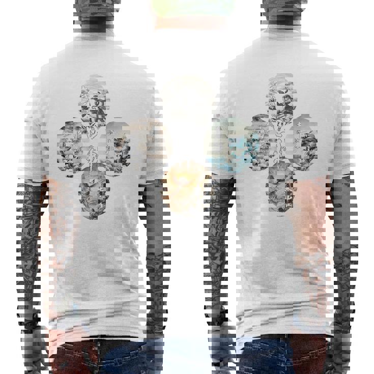 四神 青龍 白虎 朱雀 玄武 四象 東西南北 バックプリント メンズTシャツ バックプリント