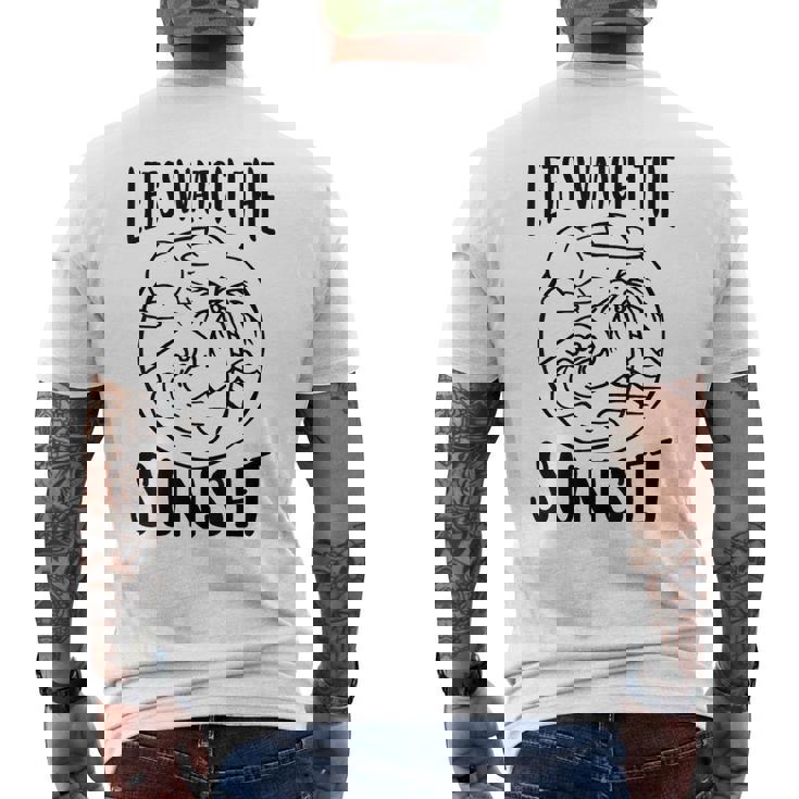 夕日を眺めてみよう メンズTシャツ バックプリント